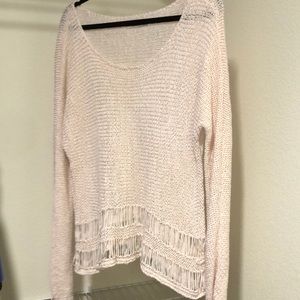 Abercrombie light pink off the shoulder sweater